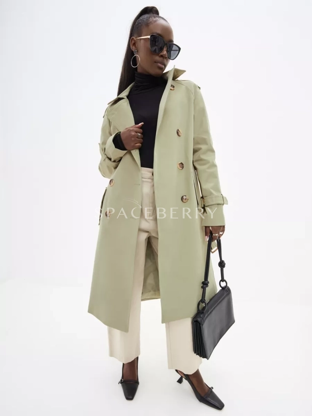 Плащ тренч длинный оверсайз на осень демисезонный